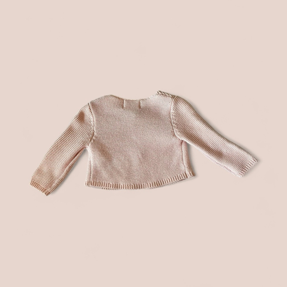 Baby Primark Cares Pink Knit Sweater with Brown Buttons 0-3 Months - Picture 2 of 3